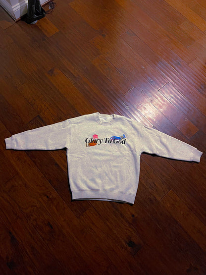 [Glory To God] Fleece Sweater - Grey
